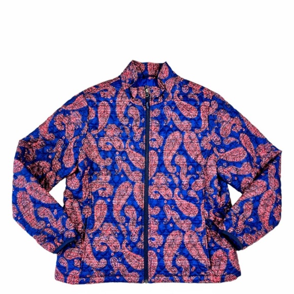 Lands End Women's Quilted Paisley Print Jacket Primaloft Insulated Sz L (14-16) - Picture 11 of 16
